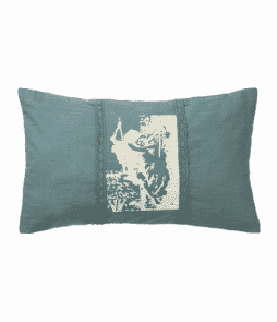 GUSTAVIA-pitsityynynpäällinen 50x30 cm Petrolinvihreä/Beige