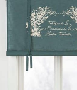 GUSTAVIA-laskosverho Petrolinvihreä/beige