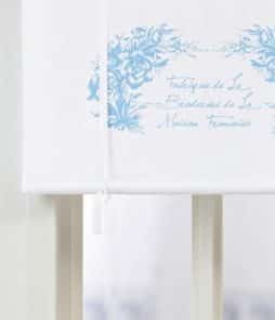 GUSTAVIA-laskosverho Valkoinen/vaaleansininen