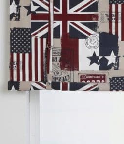 OLD FLAGS -laskosverho, kuviollinen Beige