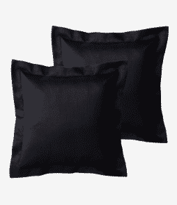 GRACE-reunustyynynpäälliset, 2/pakk. 40x40 cm + 5 cm:n reunus Musta