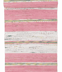 BJÖRKÖ-räsymatto, 70x150 cm Roosa/valkoinen