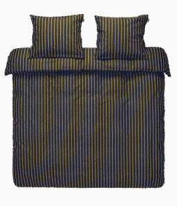 LENA-pussilakanasetti, 3 osaa – leveät raidat Keltainen