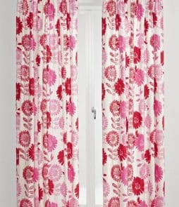 FLOWER PATCH -sivuverhot, 2/pakk. Punainen