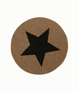 STJÄRNA-bukleematto, ø 133 cm Ruskea/musta