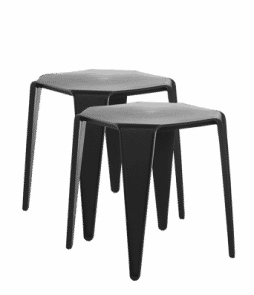 LAHOLM-pöydät/jakkarat, 2/pakk. Musta