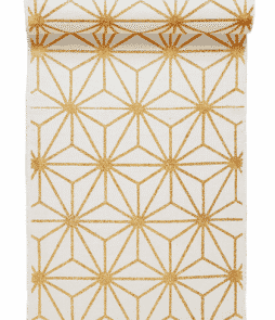 TRIESTE-puuvillamatto 70x100 cm Valkoinen/kulta