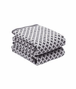 KORS-käsipyyhkeet, 2/pakk. Tummanharmaa/valkoinen