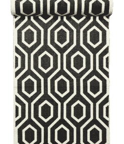 RIVOLI-puuvillamatto 70x150 cm Valkoinen/musta