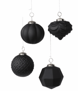TINDRA-joulukuusenkoristeet, 4 kpl Musta