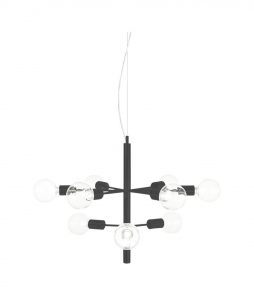 Gl El Galaxy 55x55x52cm Pendant, Musta, 55x55cm, Globen Lighting