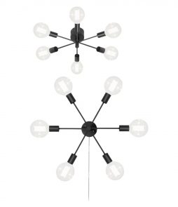 Gl El Supernova Xl 55x55x20cm Plafond, Musta, 55x55cm, Globen Lighting