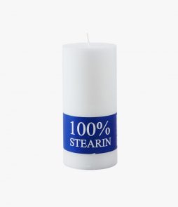 Stearin 7x15cm Pillar Candle, Valkoinen, 7x7cm, Hemtex